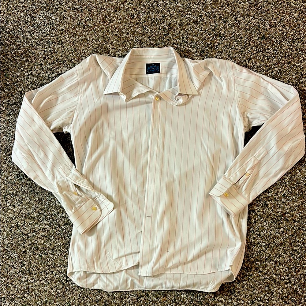 Elegant Ivory Striped Men's Shirt